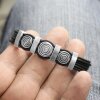 Lederarmband, mit Metall Elementen Unisex