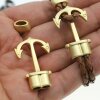 1 Matte Gold Anchor Bracelet Clasps & Slider Beads