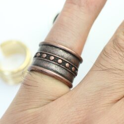 Antique Copper Statement Ring Unisex chunky ring