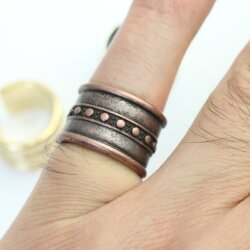 Ring im Boho-Style Mittelalter Statement Design Ring Altkupfer