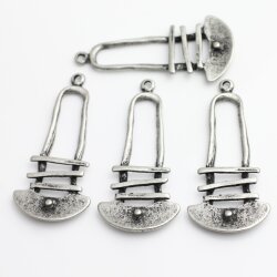 5 Dark Silver Tribal Ethnic Statement Charms Pendant