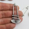 5 Dark Silver Tribal Ethnic Statement Charms Pendant