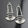 5 Dark Silver Tribal Ethnic Statement Charms Pendant