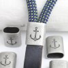 5 Dark Silver Anchor Keychain Findings, Keychain Slider Beads Keychain sailing rope Beads