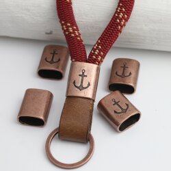 5 Antique Copper Anchor Keychain Findings, Keychain...