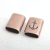 5 Antique Copper Anchor Keychain Findings, Keychain Slider Beads Keychain sailing rope Beads