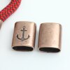 5 Antique Copper Anchor Keychain Findings, Keychain Slider Beads Keychain sailing rope Beads