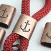 5 Antique Copper Anchor Keychain Findings, Keychain Slider Beads Keychain sailing rope Beads