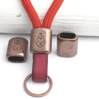 1 Antique Copper Faith Love Hope Slider Beads for Keychain Findings, Slider Beads for Keychain sailing rope