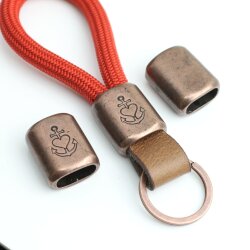 1 Antique Copper Faith Love Hope Slider Beads for Keychain Findings, Slider Beads for Keychain sailing rope