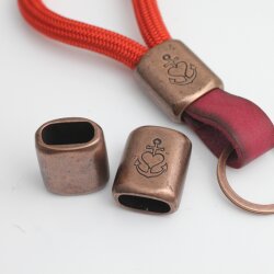 1 Antique Copper Faith Love Hope Slider Beads for Keychain Findings, Slider Beads for Keychain sailing rope