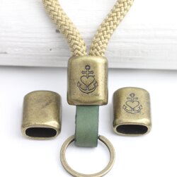 1 Antique Brass Faith Love Hope Slider Beads for Keychain...