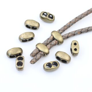 10 metal Sliderbeads Drilling 4,5 mm, Antique Brass