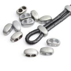 10 metal Sliderbeads Drilling 4,5 mm, Dark Silver