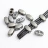 10 metal Sliderbeads Drilling 4,5 mm, Dark Silver