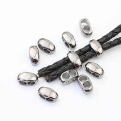 10 metal Sliderbeads Drilling 4,5 mm, Gun Metal