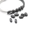 10 metal Sliderbeads Drilling 4,5 mm, Matte Black