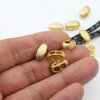 10 metal Sliderbeads Drilling 4,5 mm, Matte Gold