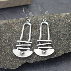 Silver dangling Long earrings, bohemian earrings, tribal...