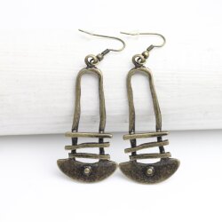 Bronze dangling Long earrings, bohemian earrings, tribal ethnic earrings