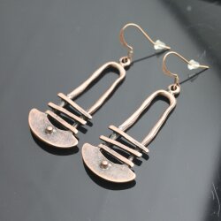 Antique Copper dangling Long earrings, bohemian earrings,...