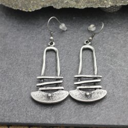 Vintage Silver dangling Long earrings, bohemian earrings, tribal earrings
