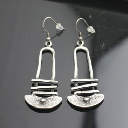 Vintage Silver dangling Long earrings, bohemian earrings, tribal earrings