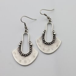 Silver dangling Long earrings, bohemian earrings, tribal ethnic silver earrings