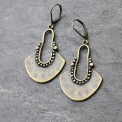 Bronze dangling Long earrings, bohemian earrings, tribal...