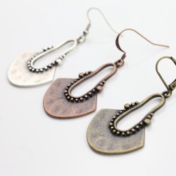 Bronze dangling Long earrings, bohemian earrings, tribal ethnic earrings