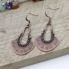 Antique Copper dangling Long earrings, bohemian earrings, tribal ethnic earrings