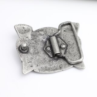 Grtelschnalle Ktzchen, Katzenkopf Grtelschliee Rustikales Silber