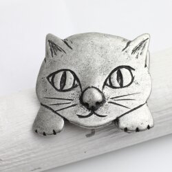 Rustic Silver Kitty Belt Buckle, Cat belt buckle, Animal belt buckle