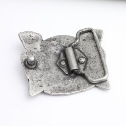 Rustic Silver Kitty Belt Buckle, Cat belt buckle, Animal belt buckle