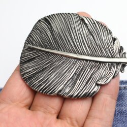 Rustic Silver Feather Belt buckle