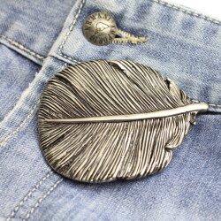 Rustic Silver Feather Belt buckle