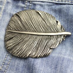Rustic Silver Feather Belt buckle