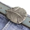 Rustic Silver Feather Belt buckle