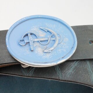 Grtelschliee Wechselschliee Buckle Anker Blau