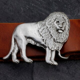 Antique Silver Lion Belt Buckle