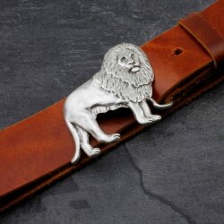 Antique Silver Lion Belt Buckle