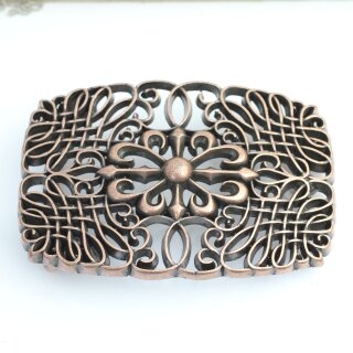 Blumen Ornament Grtelschnalle, Wechselschnalle Buckle, altkupfer