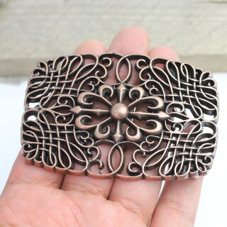 Blumen Ornament Grtelschnalle, Wechselschnalle Buckle, altkupfer