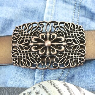 Blumen Ornament Grtelschnalle, Wechselschnalle Buckle, altkupfer