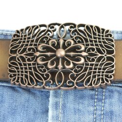 Antique Copper Belt buckle Flower Ornament