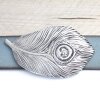 Dark Silver Belt Buckle peacock feather