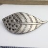 Blatt Gürtelschnalle, Feather Wechselschnalle Buckle dunkel Silber