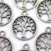 10 Antique BrassTree of Life Pendants