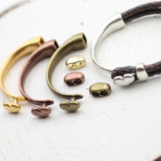 Herz Armspange, Half Cuff Armbandverschluss Rhodium