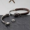 1 Set Half Cuff Bracelet Findings, Heart Bracelet Clasp, Rhodium